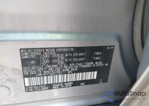 2019 Toyota Rav4 Xle z USA, uszkodzony, nr VIN JTMP1RFV1KD017257